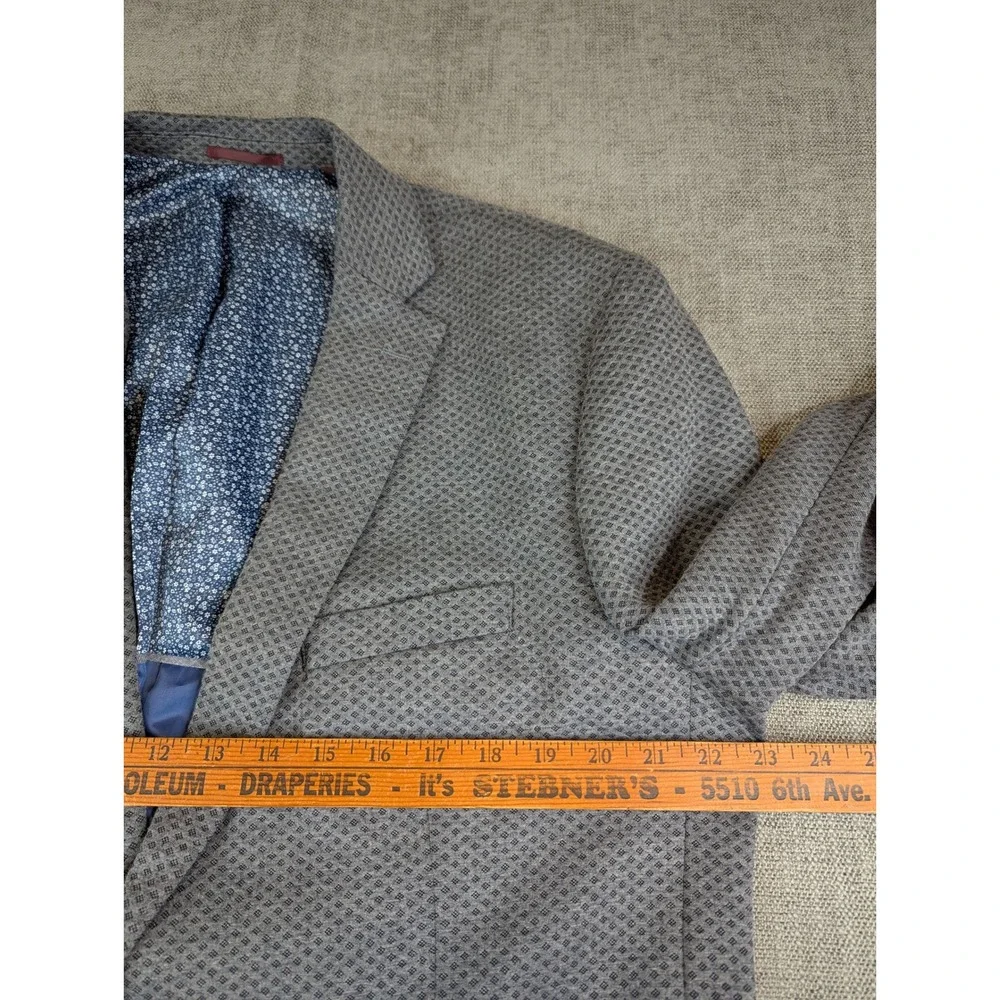 Johnston & Murphy Blazer Mens XL Grey Textured Knit Two Button Sport Coat